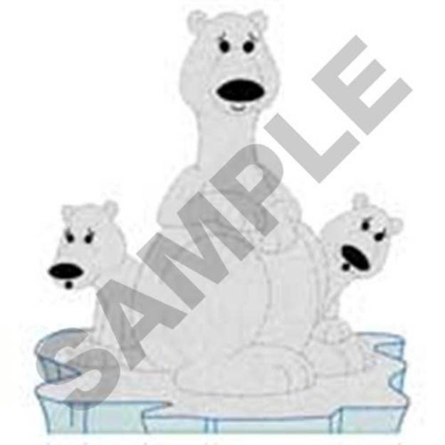 Picture of Polar Bear Cubs Machine Embroidery Design