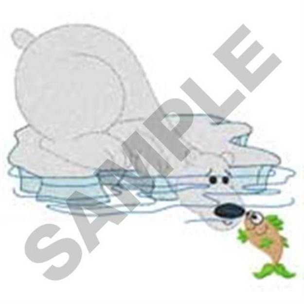 Picture of Polar Bear & Fish Machine Embroidery Design