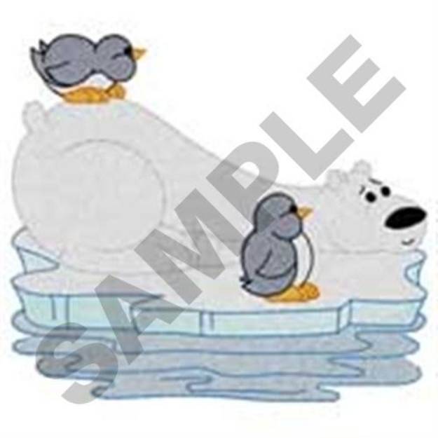 Picture of Polar Bear & Penguins Machine Embroidery Design