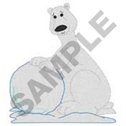 Snowball Polar Bear Machine Embroidery Design