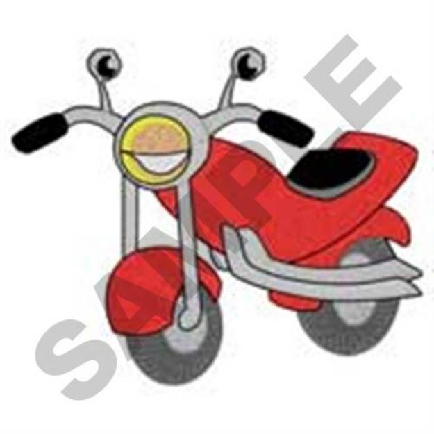 Picture of Smiling Motorcycle Machine Embroidery Design
