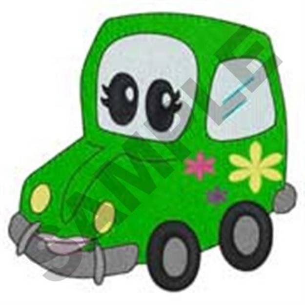 Picture of Smiling Girlie Car Machine Embroidery Design