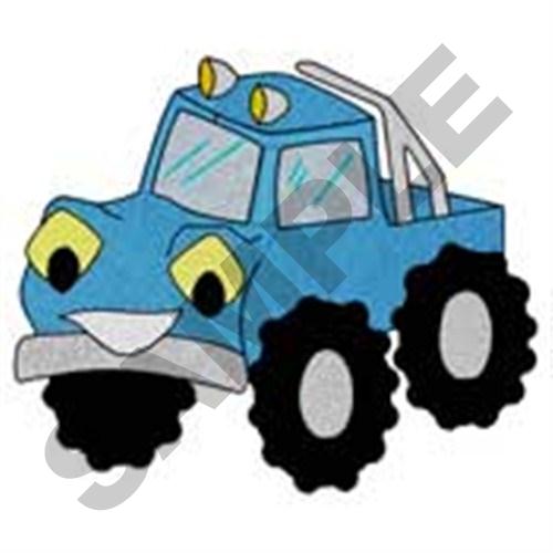 Smiling Monster Truck Machine Embroidery Design