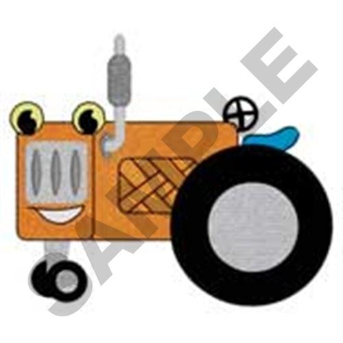 Smiling Tractor Machine Embroidery Design
