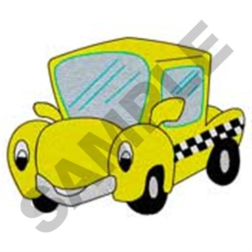 Smiling Taxi Cab Machine Embroidery Design