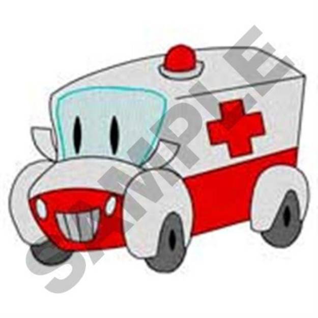 Picture of Smiling Ambulance Machine Embroidery Design