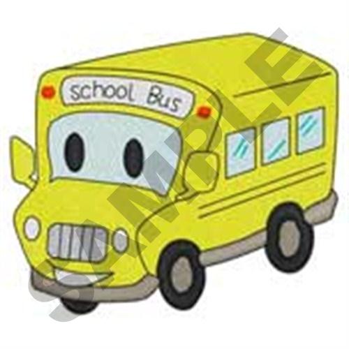 Smiling School Bus Machine Embroidery Design