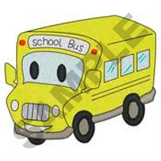 Picture of Smiling School Bus Machine Embroidery Design