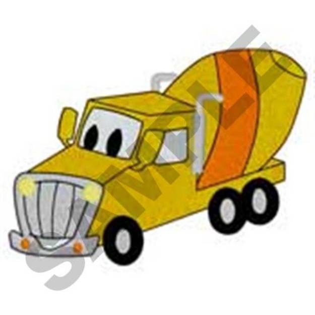 Picture of Smiling Cement Truck Machine Embroidery Design