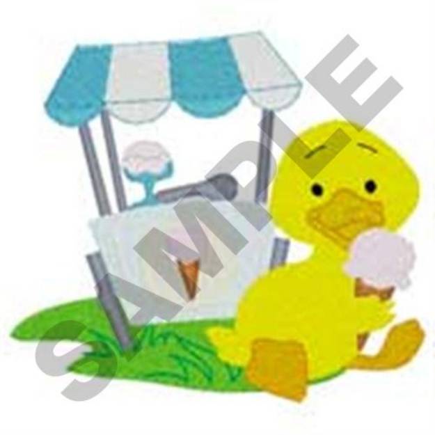 Picture of Duck Eating Ice Cream Machine Embroidery Design