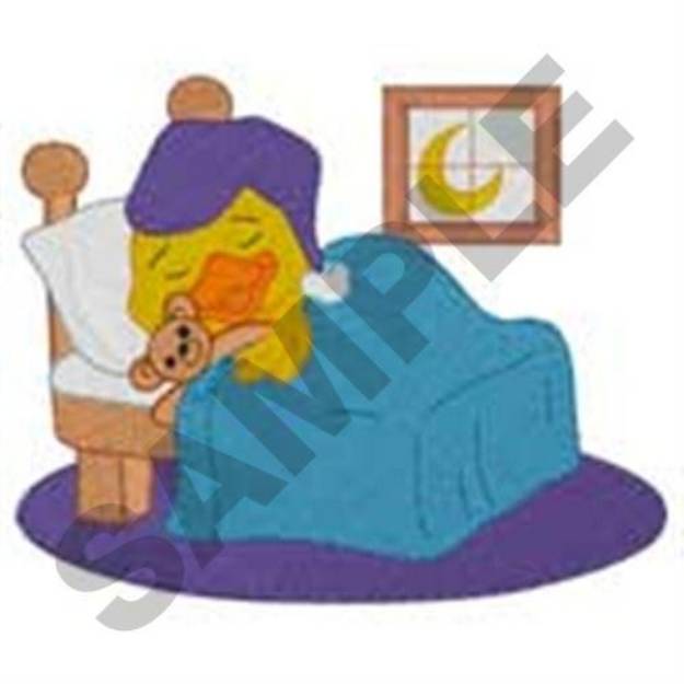 Picture of Sleeping Duck Machine Embroidery Design