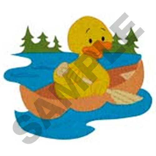 Canoeing Duck Machine Embroidery Design
