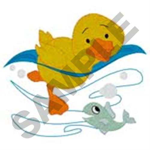 Swimming Duck Machine Embroidery Design