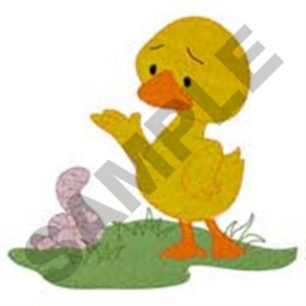 Picture of Duck Talking to Worm Machine Embroidery Design