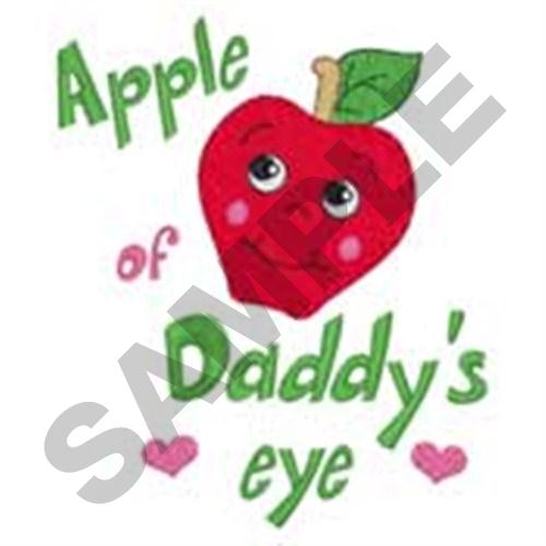 Apple Of Daddys Eye Machine Embroidery Design