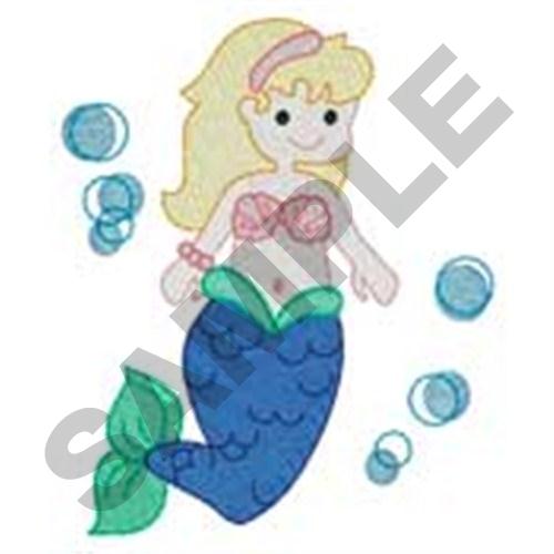 Mermaid Girl Machine Embroidery Design