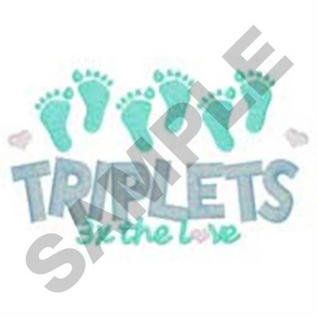 Picture of Triplets 3x the Love Machine Embroidery Design
