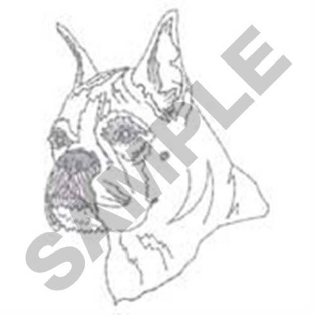 Picture of Boxer Head Outline Machine Embroidery Design