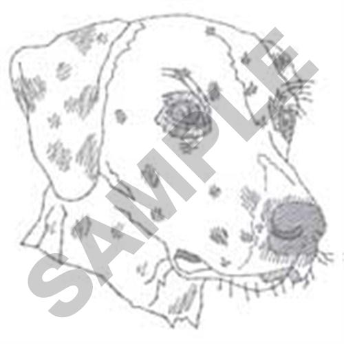 Dalmatian Head Outline Machine Embroidery Design