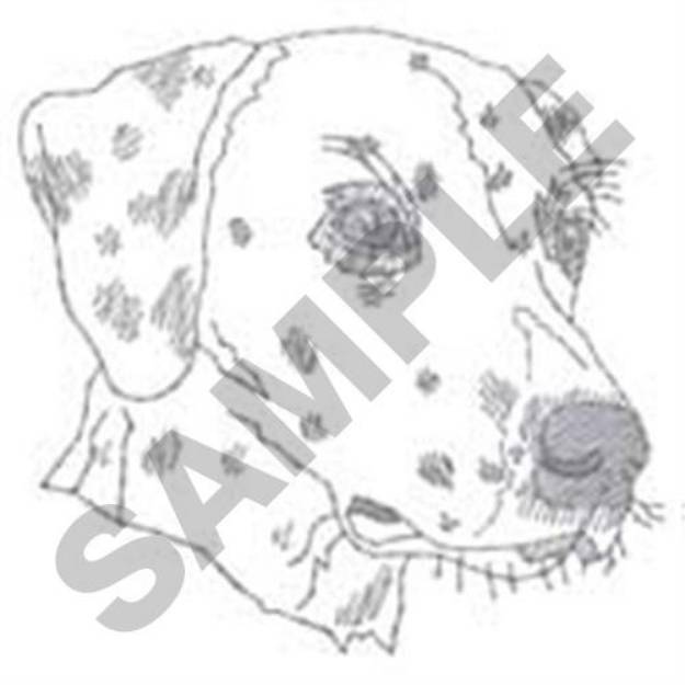 Picture of Dalmatian Head Outline Machine Embroidery Design