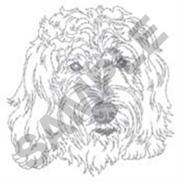 Picture of Golden Doodle Head Machine Embroidery Design