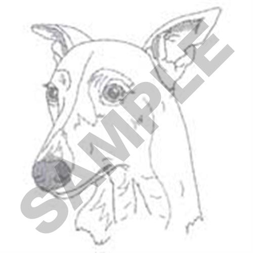 Greyhound Head Outline Machine Embroidery Design