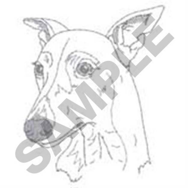 Picture of Greyhound Head Outline Machine Embroidery Design