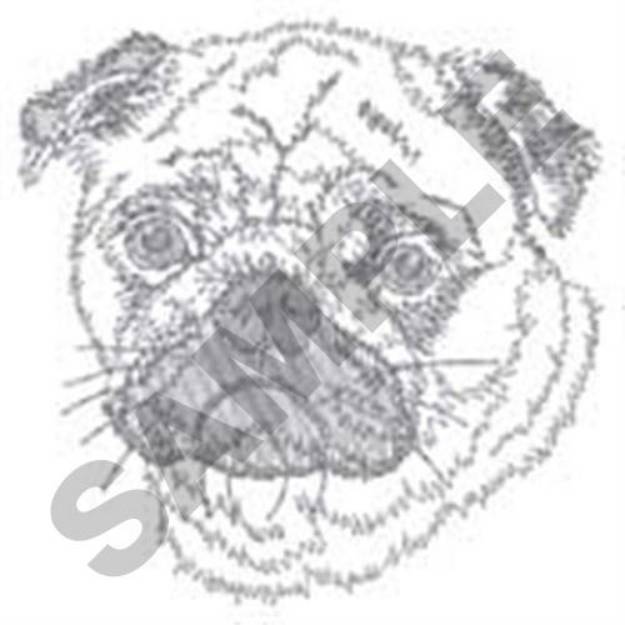 Picture of Pug Head Machine Embroidery Design
