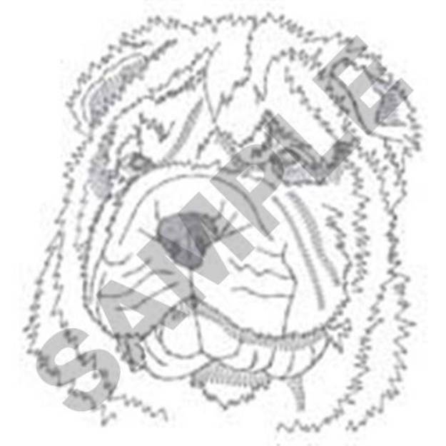 Picture of Shar Pei Head Machine Embroidery Design