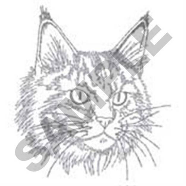 Picture of Maine Coon Head Machine Embroidery Design