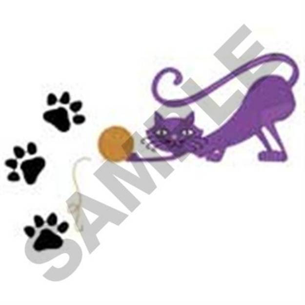 Picture of Kitty Pocket Topper Machine Embroidery Design