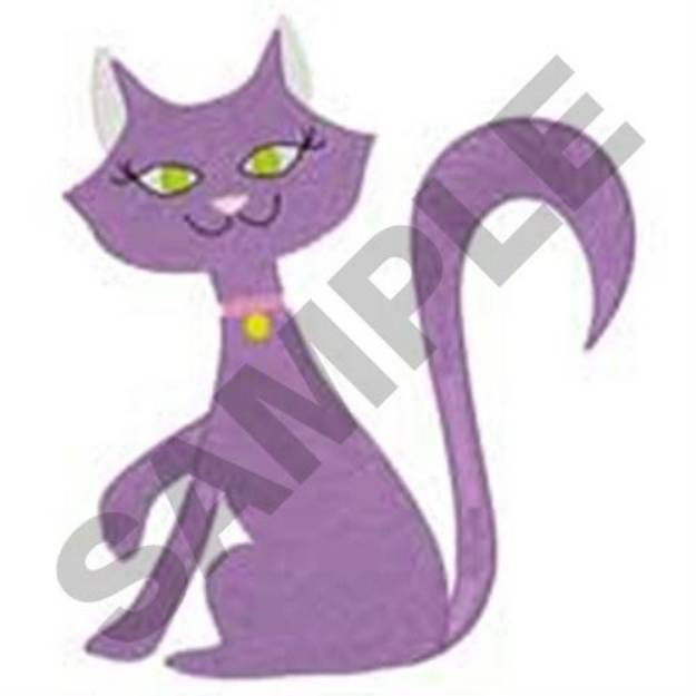Picture of Purple Cat Machine Embroidery Design