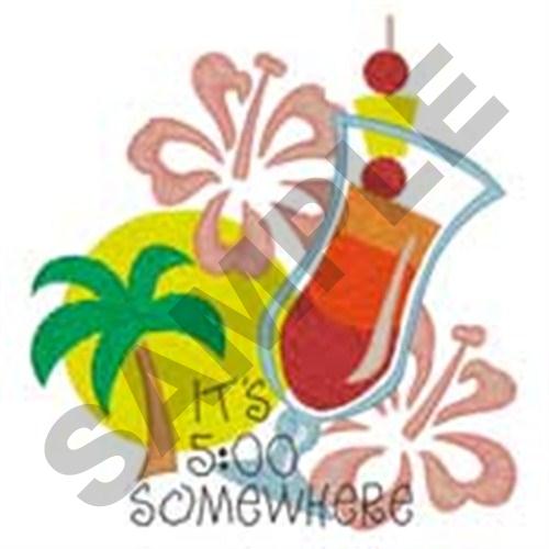 Tropical Drink Machine Embroidery Design