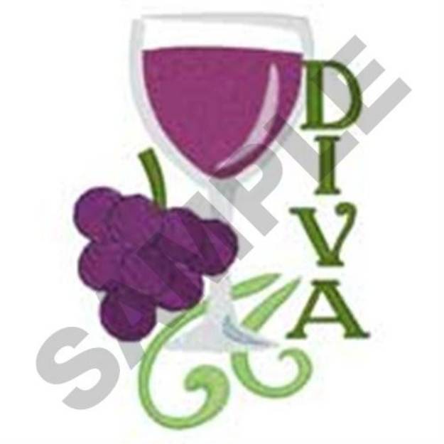 Picture of Wine Diva Machine Embroidery Design