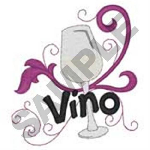 Picture of Vino Glass Machine Embroidery Design