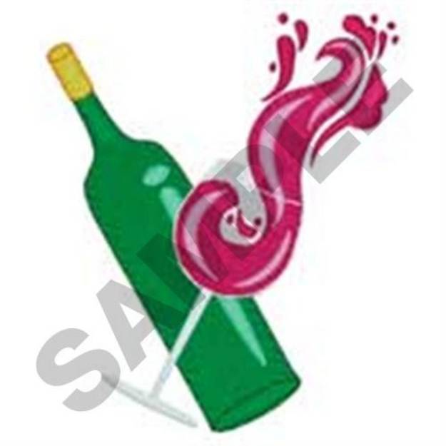 Picture of Wine Splash Machine Embroidery Design