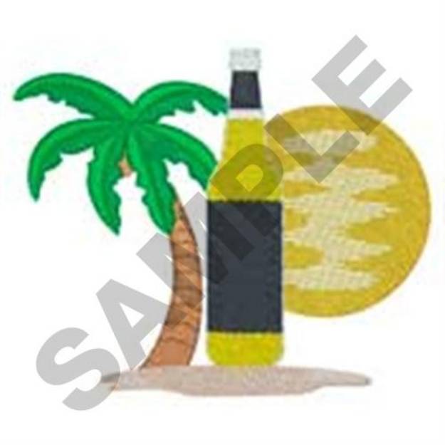 Picture of Beer with Palm Machine Embroidery Design