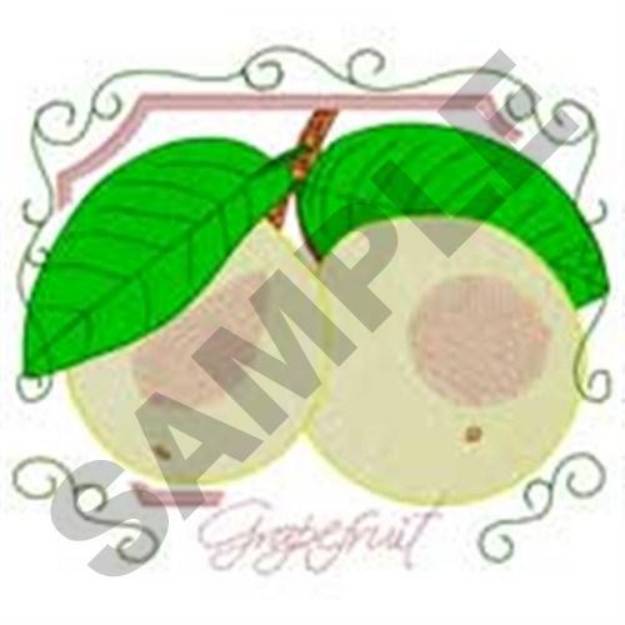 Picture of Scroll Frame Grapefruit Machine Embroidery Design