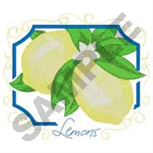 Scroll Framed Lemons Machine Embroidery Design
