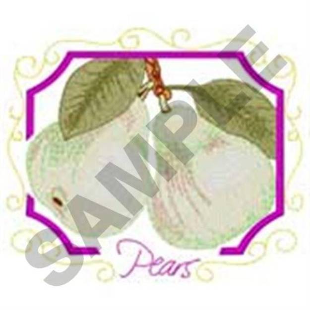 Picture of Scroll Framed Pears Machine Embroidery Design