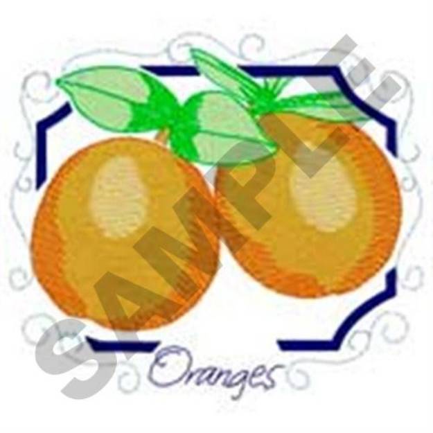 Picture of Scroll Framed Oranges Machine Embroidery Design