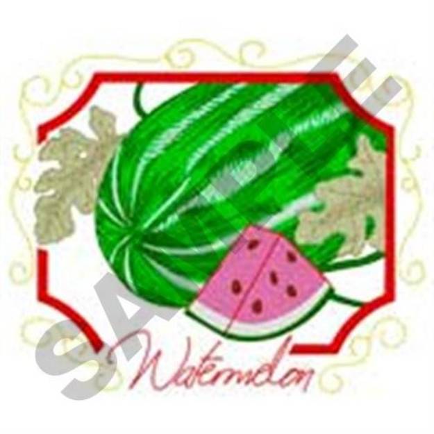 Picture of Framed Watermelon Machine Embroidery Design