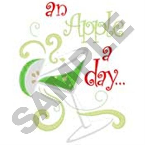An Apple A Day Machine Embroidery Design