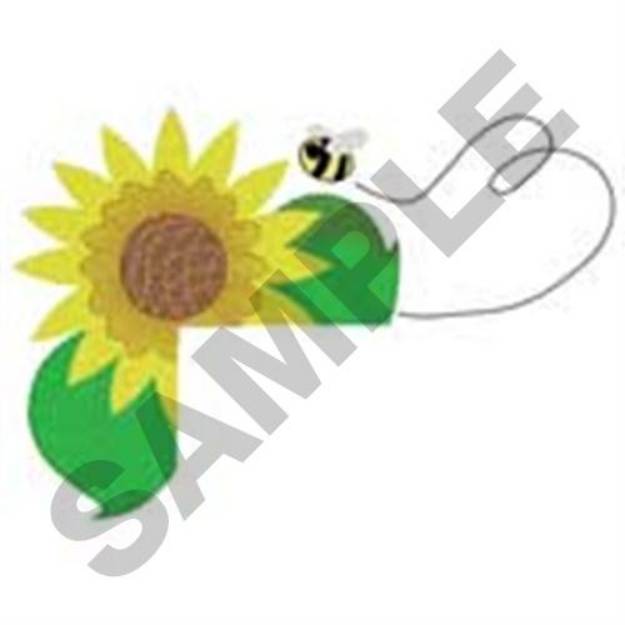 Picture of Sunflower Pocket Topper Machine Embroidery Design
