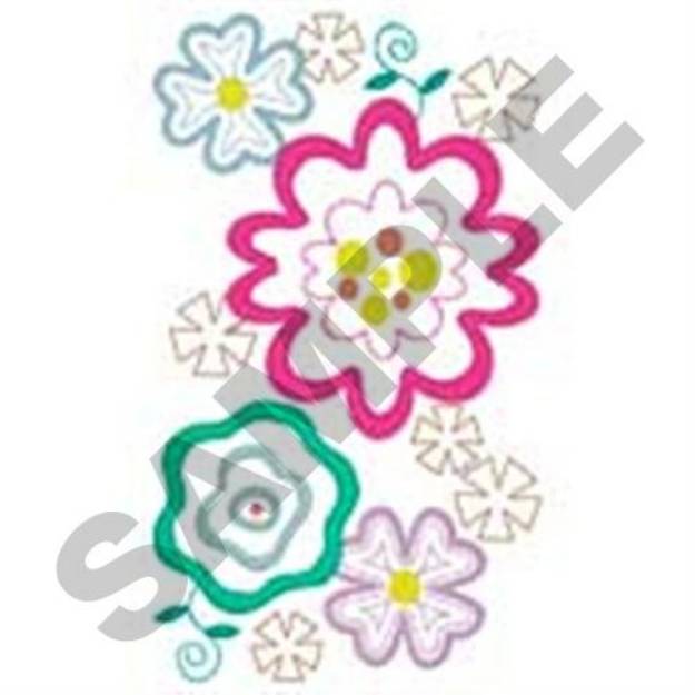 Picture of Flowers Applique Machine Embroidery Design