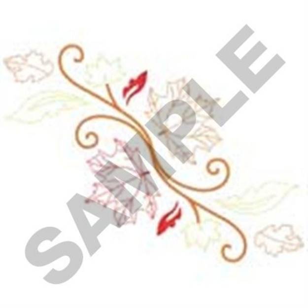 Picture of Outlined Leaves Machine Embroidery Design