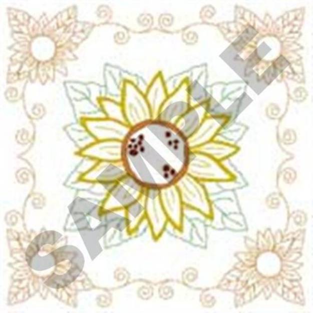 Picture of Sunflower with Fill Machine Embroidery Design