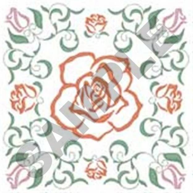 Picture of Roses with Fill Machine Embroidery Design
