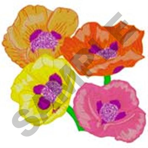 Oriental Poppies Machine Embroidery Design