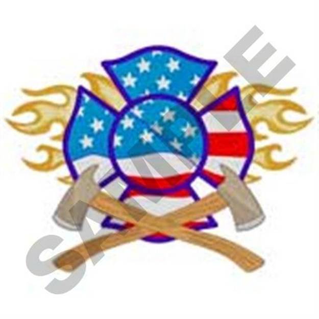 Picture of Patriotic Firefighter Machine Embroidery Design